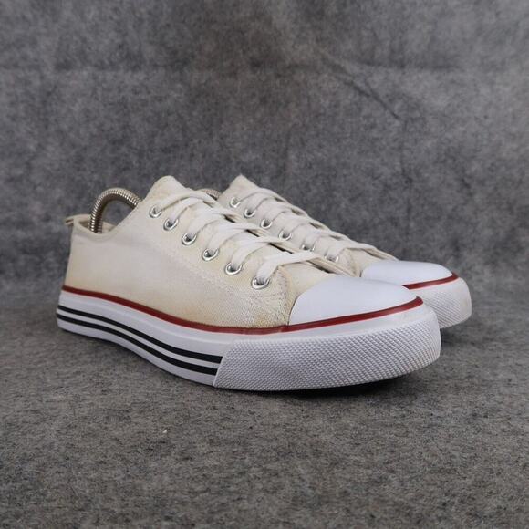 Epic Step Shoes Womens 10 Sneakers Casual White Canvas Lace Up Classic Comfort - Picture 1 of 12